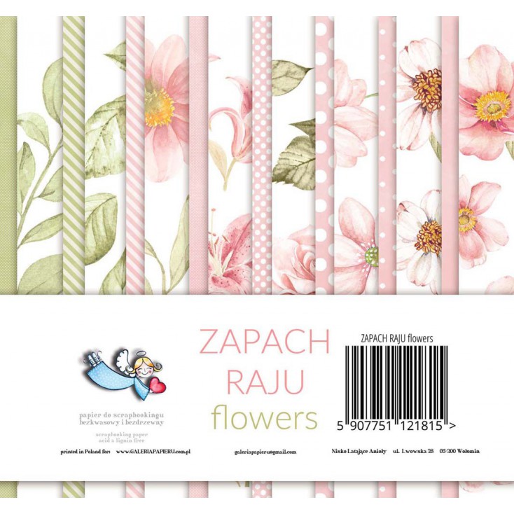 Zapach Raju Flowers - Mały bloczek papierów do scrapbookingu - Galeria Papieru