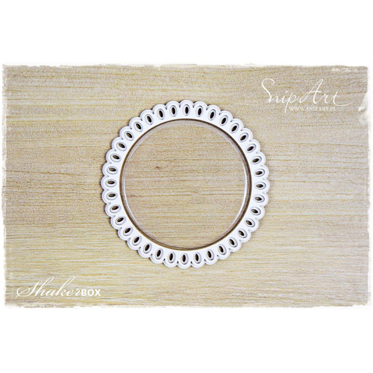 circle/oval shaker box with glass 3D - laser cut, chipboard - snipart frosty moments