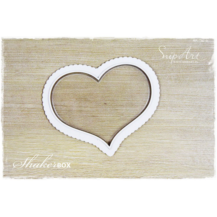 heart big shaker box with glass 3D - laser cut, chipboard - snipart frosty moments