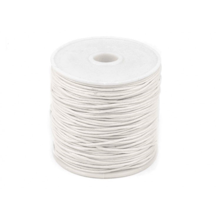biały sznurek woskowany - Ø 0,8 mm - szpula