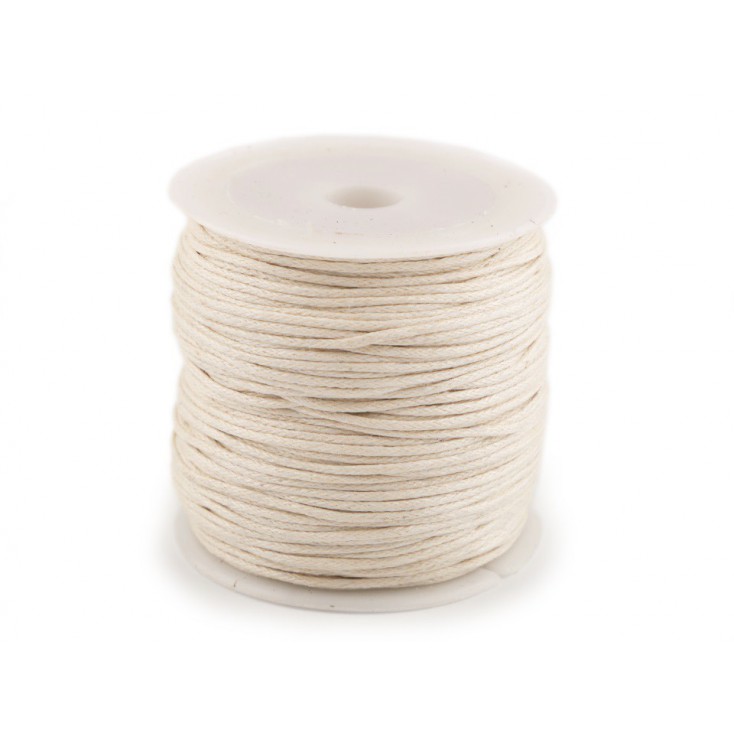 cotton waxed natural color cord - Ø 0,8 mm - one spool