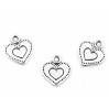 Metal heart pendant - silver 1.2 x 1.3 cm