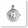 Metalowa zawieszka zegar - srebrna 1,8 x 2,3 cm