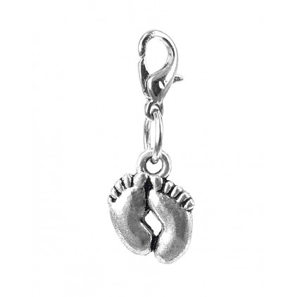 Metal baby's feet pendant - silver 1,0 x 1,0 cm