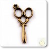 Metal scissors pendant - old gold 1,3 x 3,0 cm