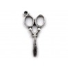 Metal scissors pendant - silver 1,3 x 3,0 cm