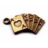 Metalowa zawieszka karty do gry - stare złoto 1,3 x 2,4 cm