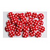 wooden button red with white dots - 2.5 cm