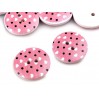 wooden button light pink with dots - 2.0 cm