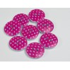 wooden button dark pink with dots - 2.0 cm