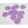 wooden button violet with dots - 2.0 cm