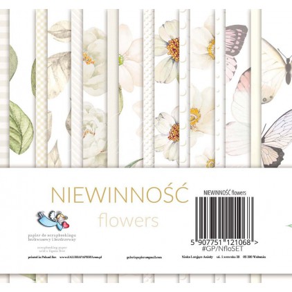 Innocence Flowers - Scrapbooking paper pad 15x15cm - Paper Heaven