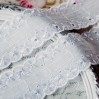 Embroidered lace, English embroidery - widh 4,5 cm - white - 1 meter