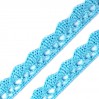 Cotton bobbin lace - blue- width 1.5 cm - 1 meter