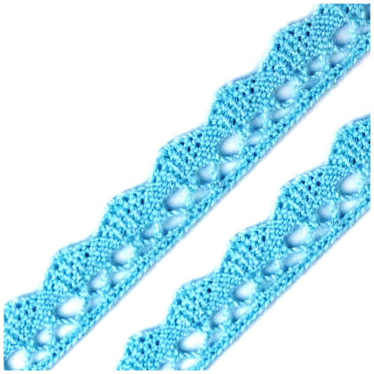 Cotton bobbin lace - blue- width 1.5 cm - 1 meter