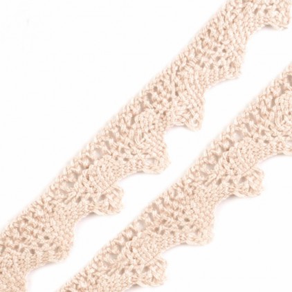 Cotton bobbin lace - natural- width 1.8 cm - 1 meter