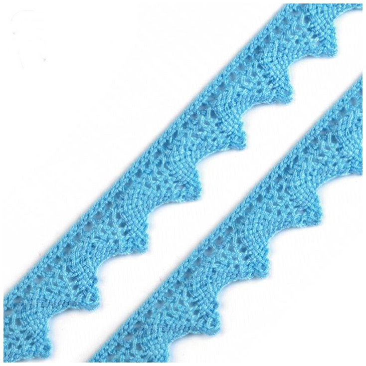 Cotton bobbin lace - blue - width 1.8 cm - 1 meter