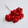 Scrapbooking kwiaty - czerwone róże z papieru mullberry - 5 sztuk