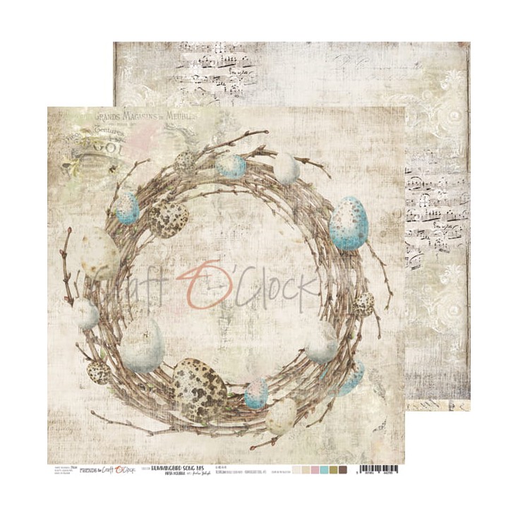 Scrapbooking paper 30x30 cm - Hummingbird Song 05 - Craft O Clock