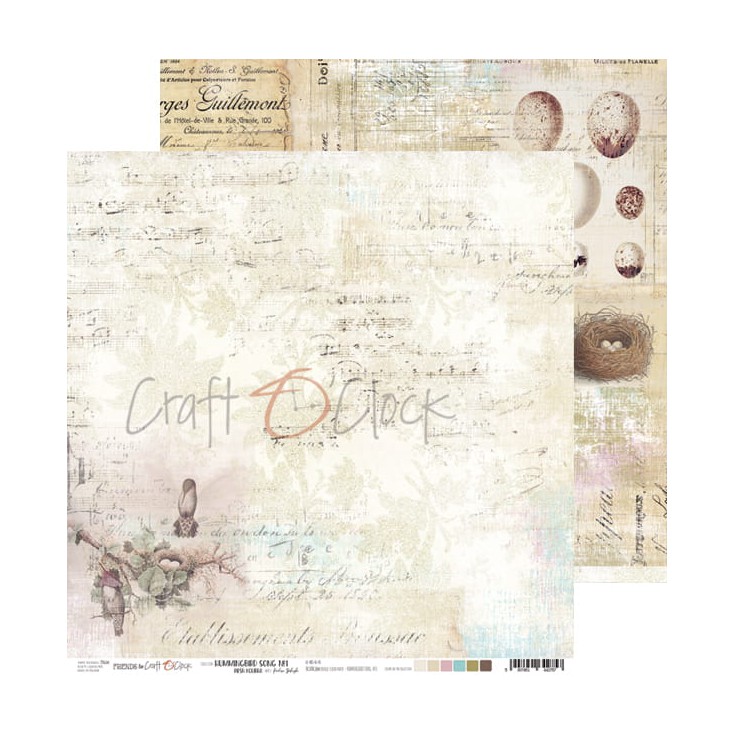 Scrapbooking papier 30x30cm - Hummingbird Song 01 - Craft O Clock