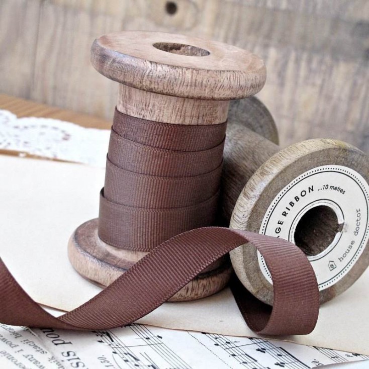 Grosgrain ribbon, 1 meter - milk chocolate