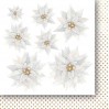 Scrapbooking paper pad - Paper Heaven - White as Snow - flowers and ornaments
