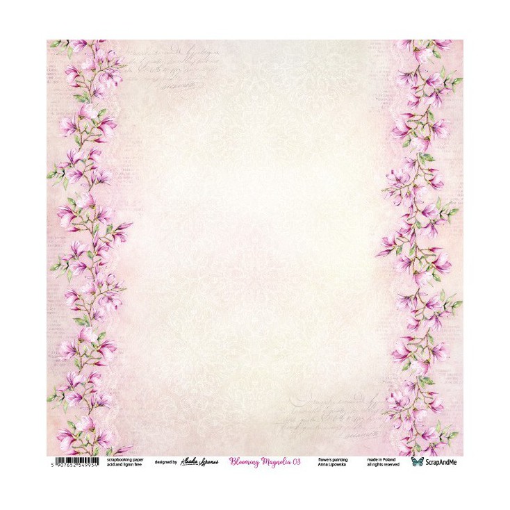 Blooming Magnolia 03/04 - Scrapbooking paper 30 x 30 cm - ScrapAndMe