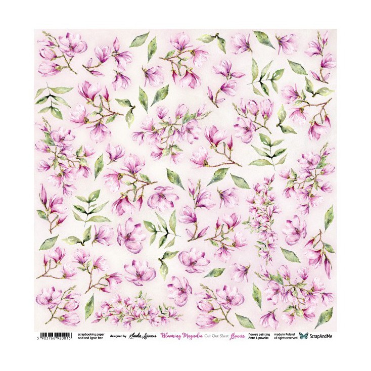 Elementy do wycinania 30 x 30 cm 30 x 30 cm - Blooming Magnolia Flowers - ScrapAndMe