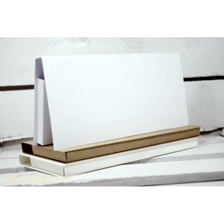 Card base - chocolate holder - white - Rzeczy z Papieru