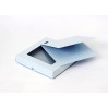 Blue box for a card with a window - low square - plus a card base - Rzeczy z Papieru