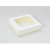 Cream box for a card with transparent window - low square - Rzeczy z Papieru