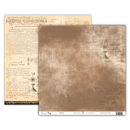 Art Journal SEPIA - Papier do scrapbookingu 30 x 30 cm - UHK Gallery