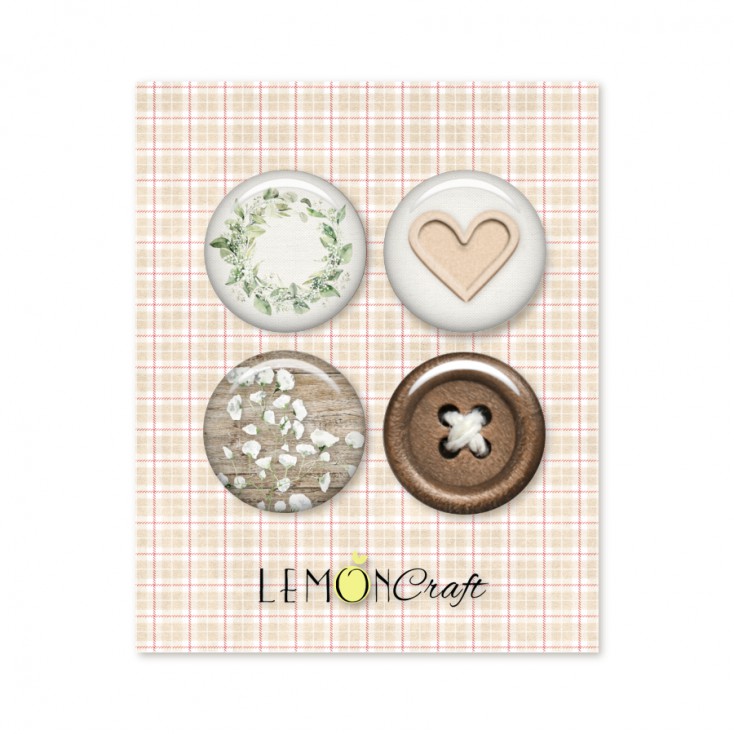 Zestaw samoprzylepnych ozdób / buttonów - Tomorrow - Lemoncraft - LEM-TOMOR04