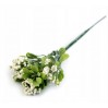 Artificial twig with berries and leaves - 1 piece - white berries