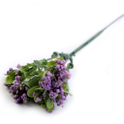 Artificial twig with berries and leaves - 1 piece - heather berries