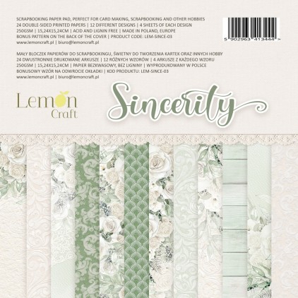 Pad scrapbooking papers 15x15cm - Sincerity - Lemoncraft