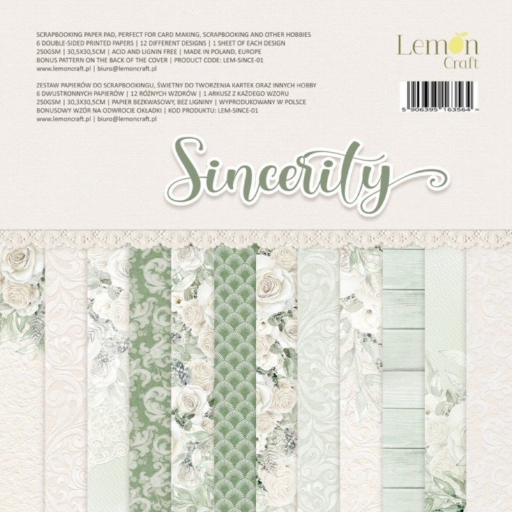 Sincerity - Lemoncraft - Set of scrapbooking papers 30x30cm