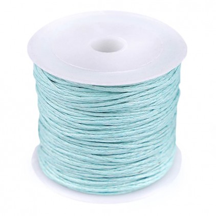 cotton waxed - light turquoise cord - Ø 0,8 mm - one spool