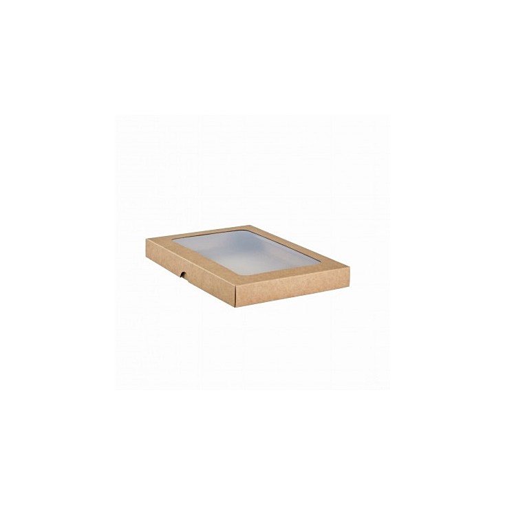A box for a card C6 with a window, low - 12,4x17,2x2,5 kraft - Rzeczy z Papieru