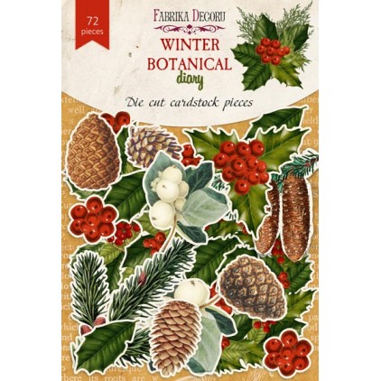 Paper die cutss - Winter botanical diary - Fabrika Decoru - 72 - pieces