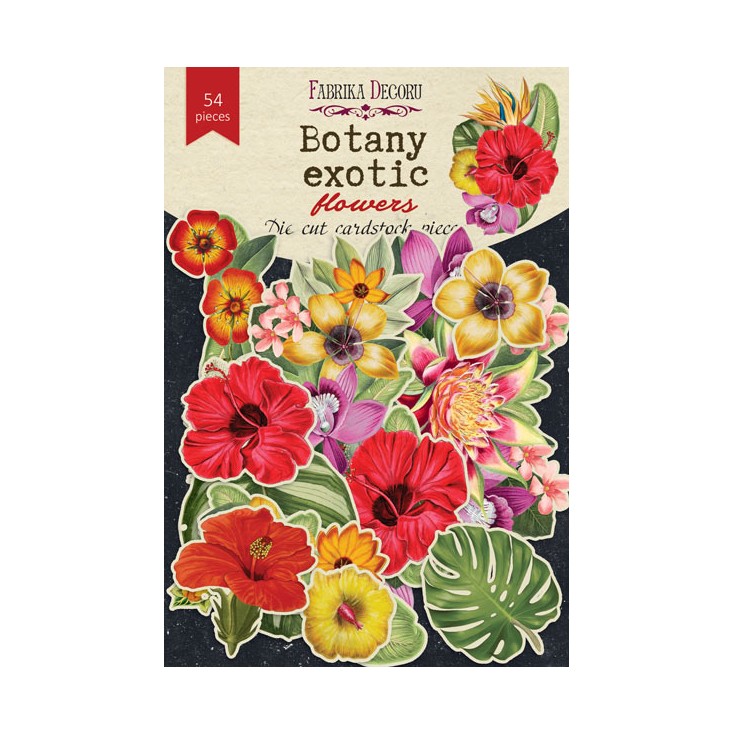 Papierowe kształty - die-cuts - Botany exotic flowers - Fabrika Decoru - 54 - elementów