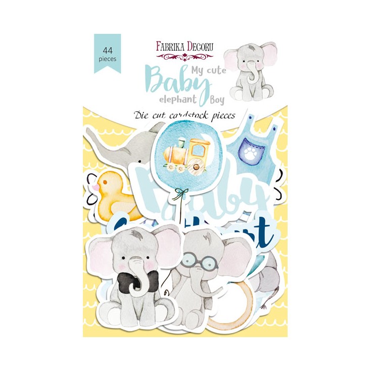 Paper die cutss - My cute baby elephant boy - Fabrika Decoru - 44 - pieces