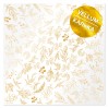 Kalka, pergamin - Golden Branches - papier pergaminowy ze złotym nadrukiem - mleczno-biały - Fabrika Decoru