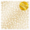 Tracing paper, vellum - Golden Leaves mini- tracing paper with gold print - milky white - Fabrika Decoru