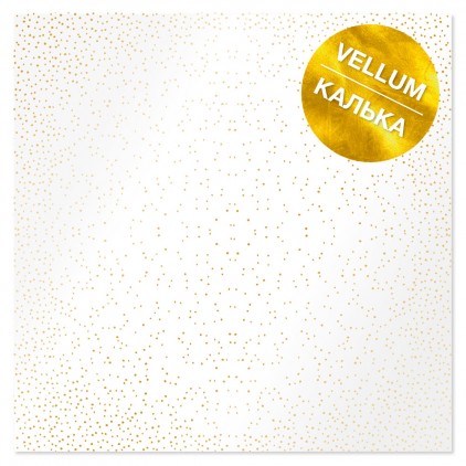 Tracing paper, vellum - Golden Mini Drops - tracing paper with gold print - milky white - Fabrika Decoru