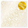 Kalka, pergamin - Golden Clocks - papier pergaminowy ze złotym nadrukiem - mleczno-biały - Fabrika Decoru