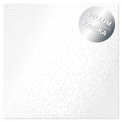 Tracing paper, vellum - Silver Mini Drops - tracing paper with silver print - milky white - Fabrika Decoru