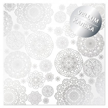 Tracing paper, vellum - Silver Napkins - tracing paper with silver print - milky white - Fabrika Decoru