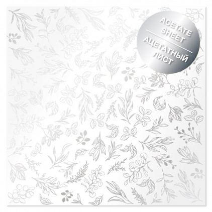Transparent foil - Silver Branches - transparent foil with silver print - Fabrika Decoru