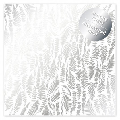 Transparent foil - Silver Fern - transparent foil with silver print - Fabrika Decoru